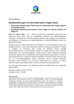 Breitbandlösungen aus dem Kabel jetzt in Hagen testen