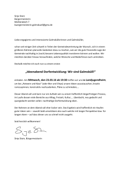„Ideenabend Dorfentwicklung: Wir sind Galmsbüll!“