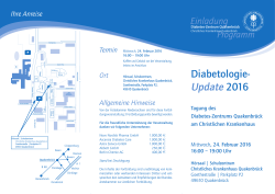 Programm und Anmeldung zum - Diabetes