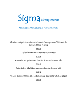 SigmaMittagsmenüs - Restaurant SIGMA