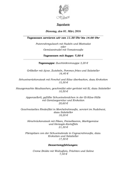 Hahnen Tageskarte - Restaurant Hahnen