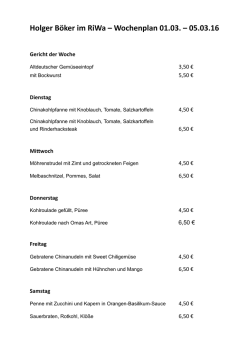 Holger B&ouml;ker im RiWa &ndash; Wochenplan 23.02. &ndash; 27.02.16