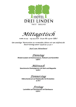 Mittagstisch - Hotel Drei Linden