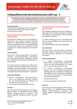 Infoblatt Berufsfachschule f&uuml;r pharmazeutisch - HIBB