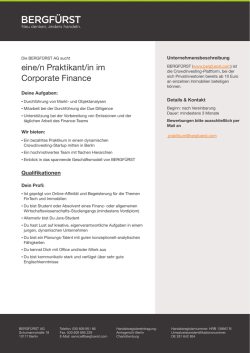 eine/n Praktikant/in im Corporate Finance