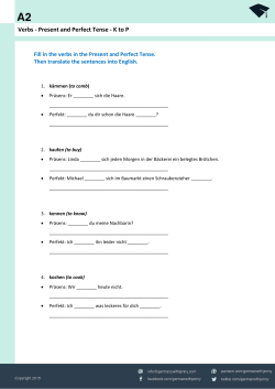 WORKSHEET - German with Jenny