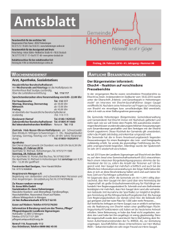 Amtsblatt - Hohentengen