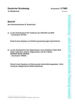 Beschlussempfehlung und Bericht des Innenausschusses