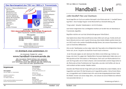 Handball - Live! - TSV Travem&uuml;nde