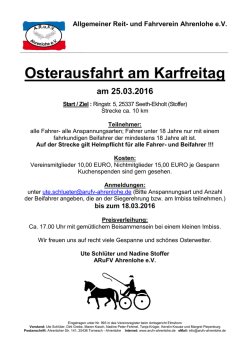 Osterausfahrt am Karfreitag - Allgemeiner Reit
