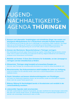 Die Jugend-Nachhaltigkeits-Agenda Thüringen zum