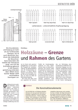 Holzzäune – Grenze und Rahmen des Gartens