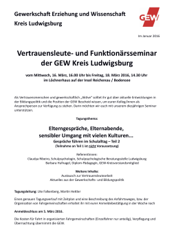 Vertrauensleute- und Funk onärsseminar der GEW Kreis Ludwigsburg