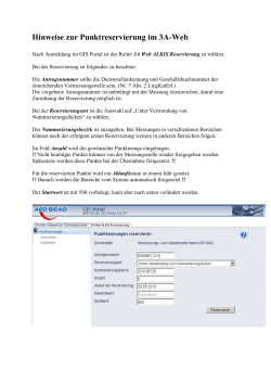 Hinweise zur Punktreservierung im 3A-Web