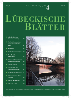 - Lübeckische Blätter