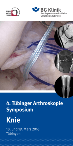 4. Tübinger Arthroskopie Symposium