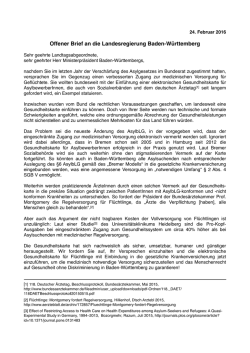 Offener Brief an die Landesregierung Baden