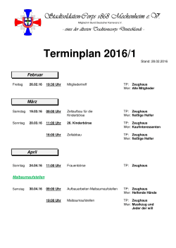 Terminplan 2016 - Stadtsoldaten
