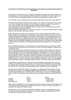 Information der Stadt Erlangen &uuml;ber Gegenstand und Durchf&uuml;hrung
