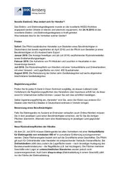 Novelle ElektroG- Was ändert sich für Händler? Das Elektro