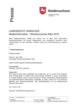 29-16 Vorschau März 2016 - Landgericht Hannover