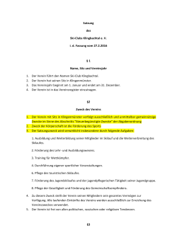 Satzung des Ski-Clubs Klingbachtal e. V. id Fassung vom 27.2.2016