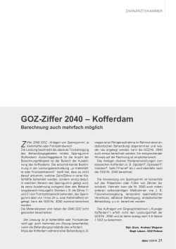 GOZ-Ziffer 2040 – Kofferdam