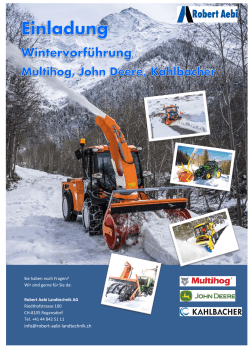 Wintervorführung und Live-Test John Deere, Multihog, Kahlbacher