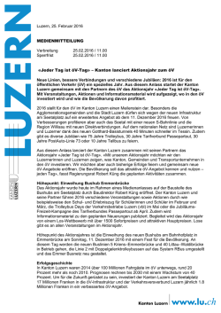 Jeder Tag ist &ouml;V-Tag - Verkehrsverbund Luzern