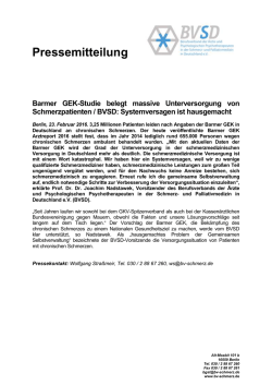 Pressemitteilung - Berufsverband der Ärzte und Psychologischen