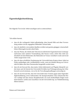 Eigenständigkeitserklärung