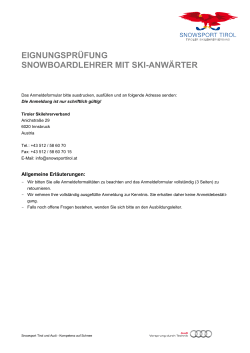 Fax-Anmeldung - Snowsport Tirol