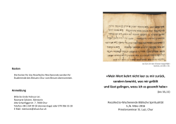 Flyer Biblische Spiritualität - Priesterseminar St. Luzi / Seminario S
