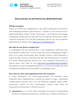 Info zum Studienbeginn (DE) - Hochschule Bonn-Rhein-Sieg