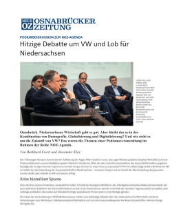 Hitzige Debatte um VW und Lob für Niedersachsen
