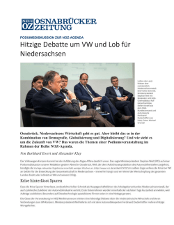 Hitzige Debatte um VW und Lob f&uuml;r Niedersachsen