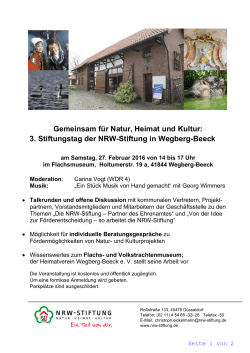 3. Stiftungstag der NRW-Stiftung in Wegberg-Beeck