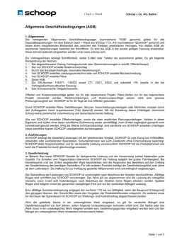 Allgemeine Geschäftsbedingungen (AGB)