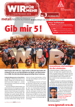 Flugblatt - IG Metall NRW