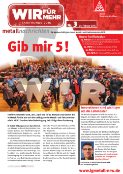 Flugblatt - IG Metall NRW