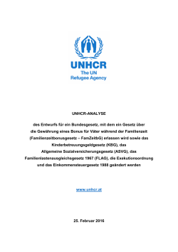 UNHCR-Analyse Familienzeitbonusgesetz und