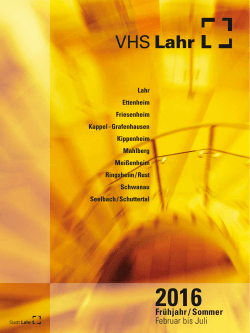 VHS-Programm Außenstelle Friesenheim 2016