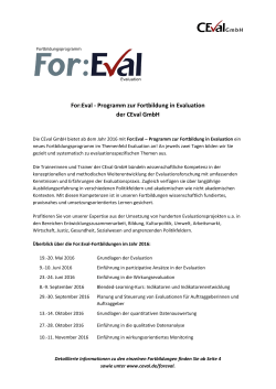 For:Eval - Programm zur Fortbildung in Evaluation der CEval GmbH