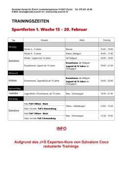 Sportferienstundenplan 15.2 - 28.2. 2016