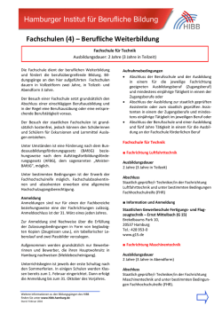 Infoblatt Fachschule f&uuml;r Technik - HIBB