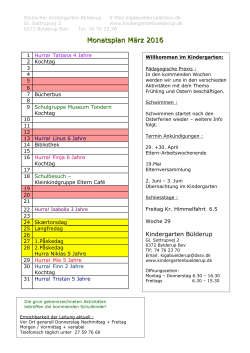 Monatsplan - Deutscher Kindergarten Bülderup