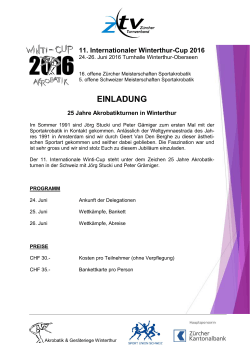 11. Internationaler Winterthur-Cup 2016