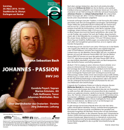 johannes - passion johannes - passion - Oratorien
