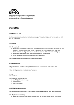 Statuten - Schweizerische Gesellschaft für Parlamentsfragen SGP/SSP