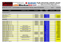 Fahrzeug-Preisliste SuperMoto / Enduro / MotoCross